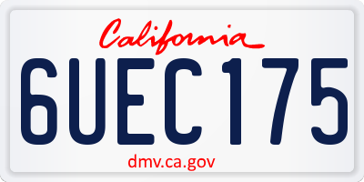 CA license plate 6UEC175