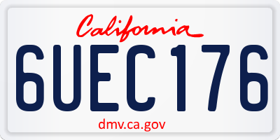 CA license plate 6UEC176