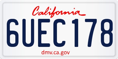 CA license plate 6UEC178