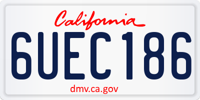 CA license plate 6UEC186