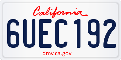 CA license plate 6UEC192
