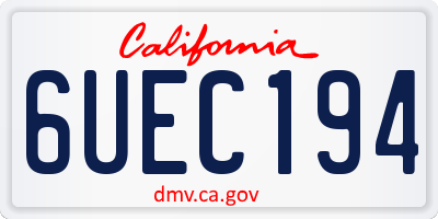 CA license plate 6UEC194