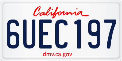 CA license plate 6UEC197