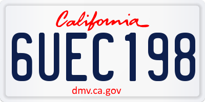 CA license plate 6UEC198