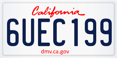 CA license plate 6UEC199