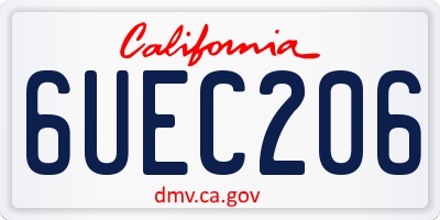 CA license plate 6UEC206