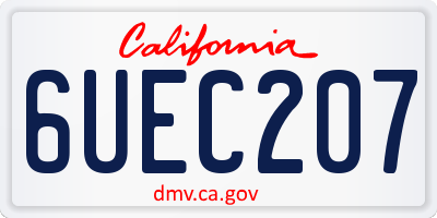CA license plate 6UEC207