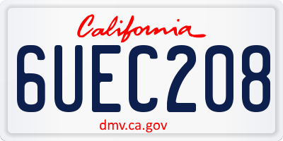 CA license plate 6UEC208