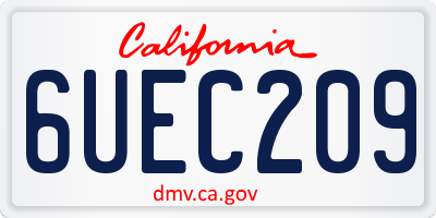 CA license plate 6UEC209
