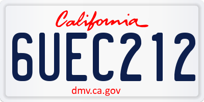 CA license plate 6UEC212