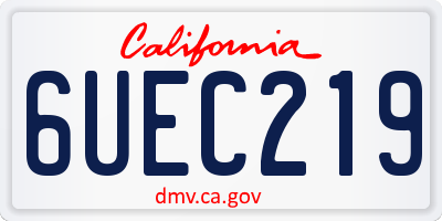 CA license plate 6UEC219