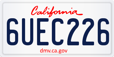 CA license plate 6UEC226
