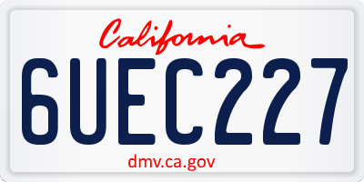 CA license plate 6UEC227
