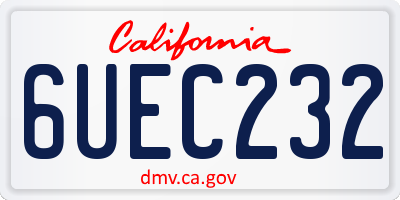 CA license plate 6UEC232