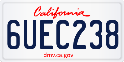 CA license plate 6UEC238