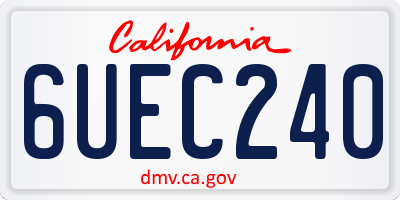 CA license plate 6UEC240
