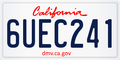 CA license plate 6UEC241