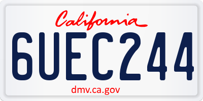 CA license plate 6UEC244