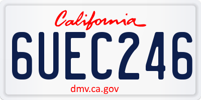 CA license plate 6UEC246