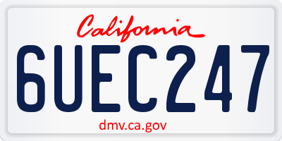 CA license plate 6UEC247