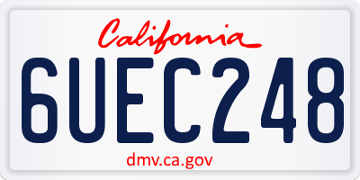 CA license plate 6UEC248