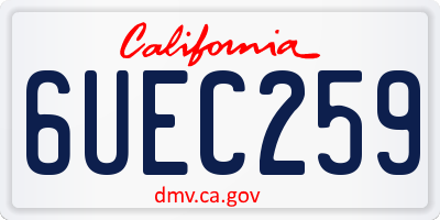 CA license plate 6UEC259