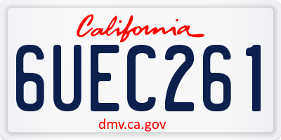 CA license plate 6UEC261