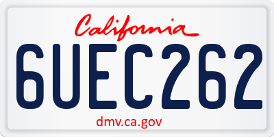 CA license plate 6UEC262