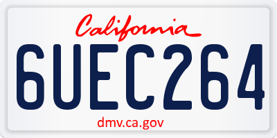 CA license plate 6UEC264