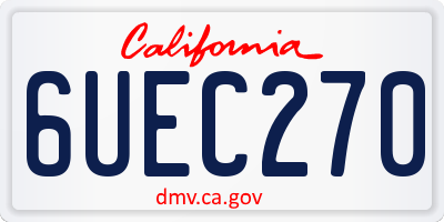 CA license plate 6UEC270