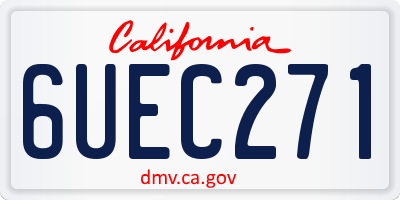 CA license plate 6UEC271