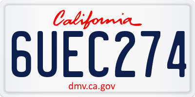 CA license plate 6UEC274