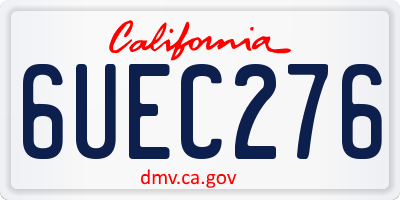 CA license plate 6UEC276