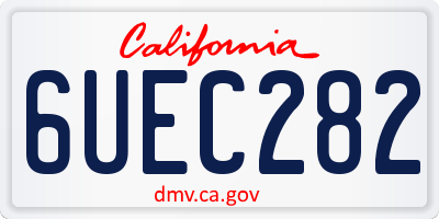 CA license plate 6UEC282