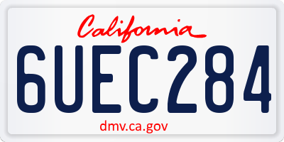 CA license plate 6UEC284