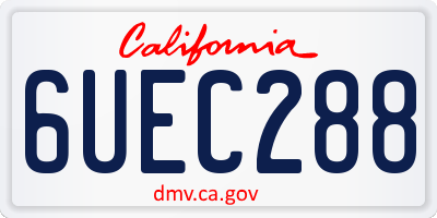 CA license plate 6UEC288