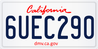 CA license plate 6UEC290