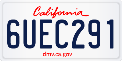 CA license plate 6UEC291
