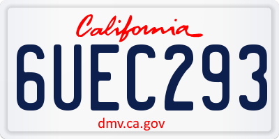 CA license plate 6UEC293
