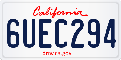 CA license plate 6UEC294