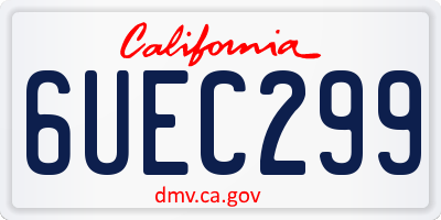 CA license plate 6UEC299