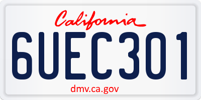 CA license plate 6UEC301