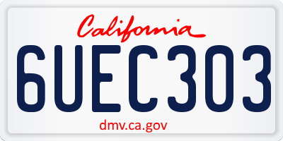 CA license plate 6UEC303