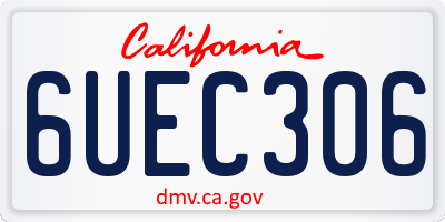 CA license plate 6UEC306