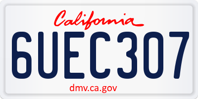 CA license plate 6UEC307