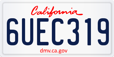 CA license plate 6UEC319