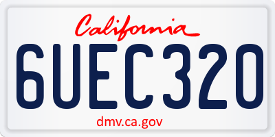 CA license plate 6UEC320