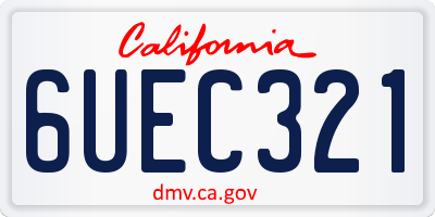 CA license plate 6UEC321