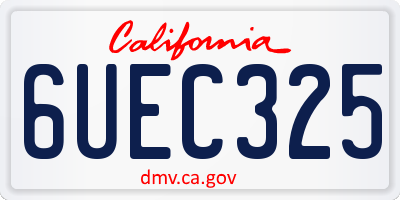 CA license plate 6UEC325