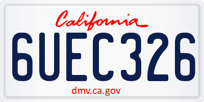 CA license plate 6UEC326